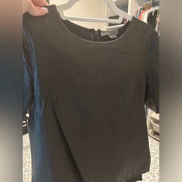 Vince black leather tshirt - Picture 3 of 7